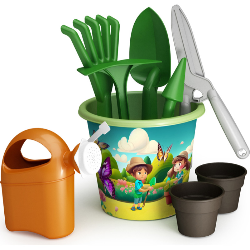 Spainis ar dārza instrumentiem, 18 cm