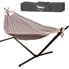 Dārza šūpuļtīkls ar rāmi divu personu šūpoles šūpuļtīkls statīvs liels spēcīgs + pārsegs 200cm 100kg