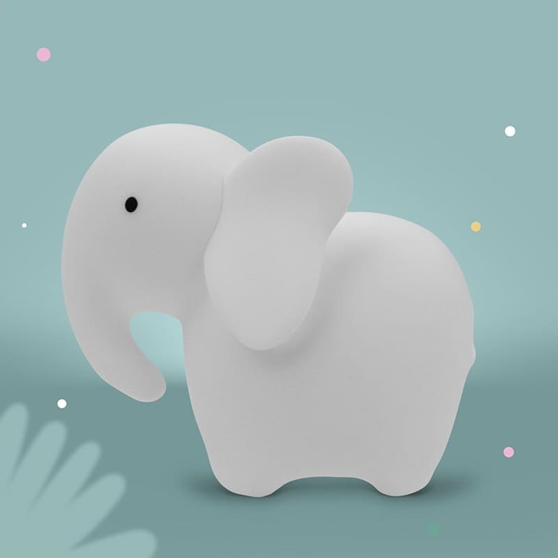 Mary's Naktslampiņa LED ELEPHANT WHITE RGB WITH REMOTE CONTROL