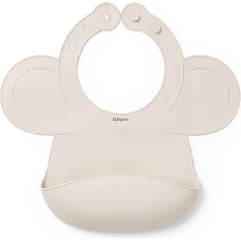 Babyono 1639/04 SILICONE BIB ADJUSTABLE FASTENING BEIGE