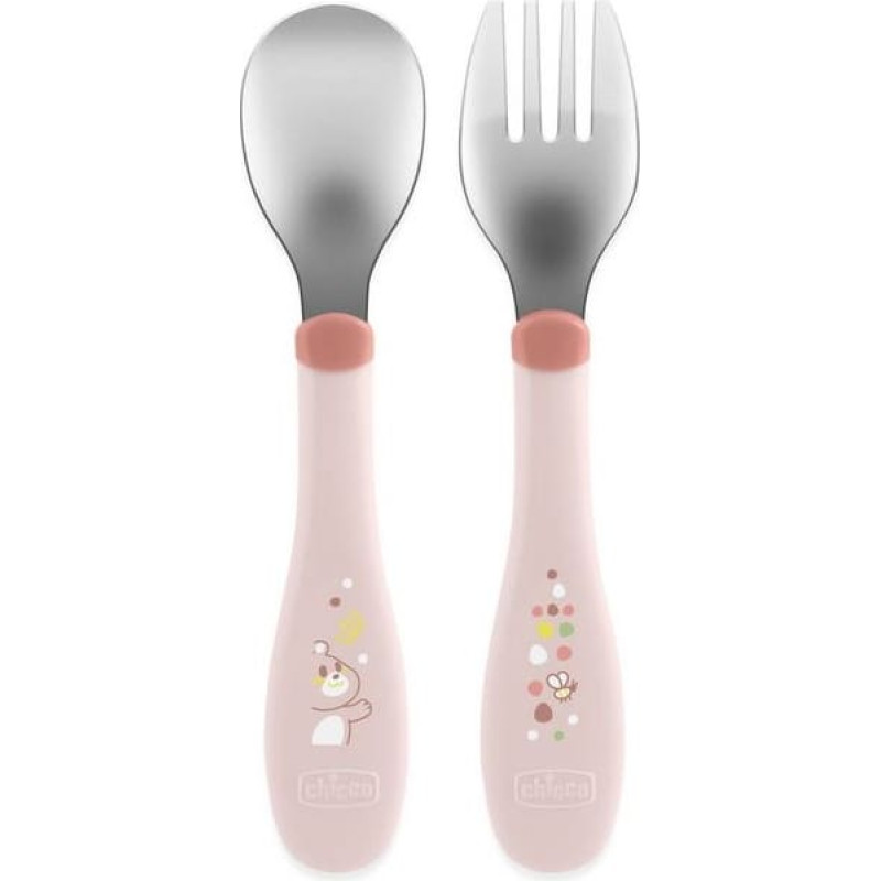 Chicco 179411 METAL CUTLERY 18M + PEACH