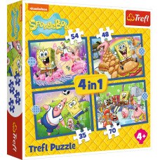 Trefl SPONGEBOB Pužļu komplekts 4 in 1