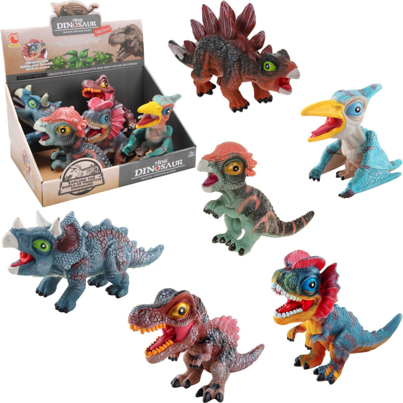 DINOZAUR GUMOWY Z GŁOSEM 6 WZORÓW