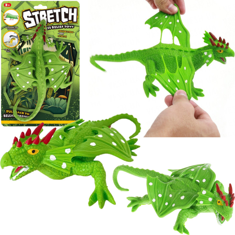 DINOZAUR SMOK ZIELONY DO ROZCIĄGANIA