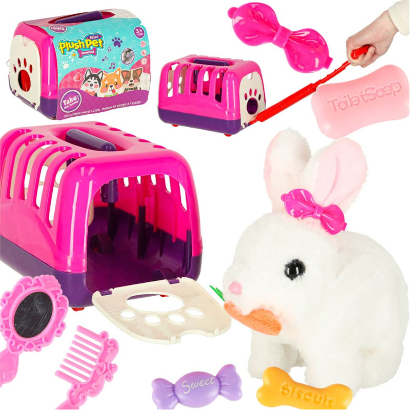 Burkānu zaķis trusis plīša pastaigas kustas ausis