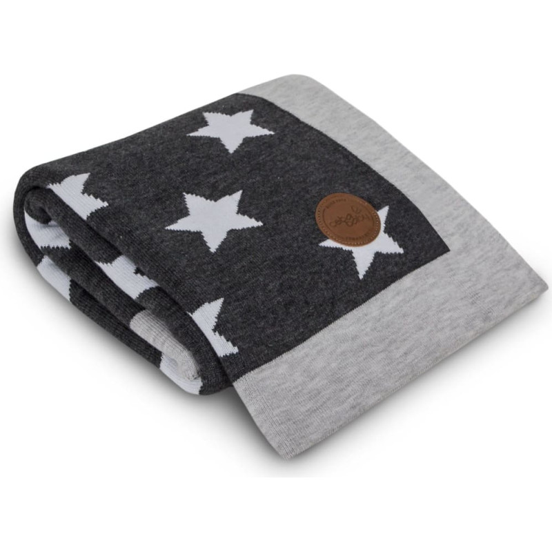 Cebababy Knitted blanket in gift box stars 90x90 grey