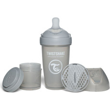 Twistshake Pro Double Anti-Colic Feeding Bottle 260ml Pastel Grey 79026