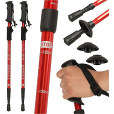 Saliekamās nūjošanas nūjas, 2 gab., sarkanas