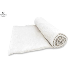 Miminu KIECZMERSKI Otulacz 120x120 MUŚLIN BAWEŁNIANY bawełna 100% śmietanka