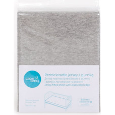 CEBABABY Jersey kummiga voodilina  120x60сm Light grey melange W-823-116-261