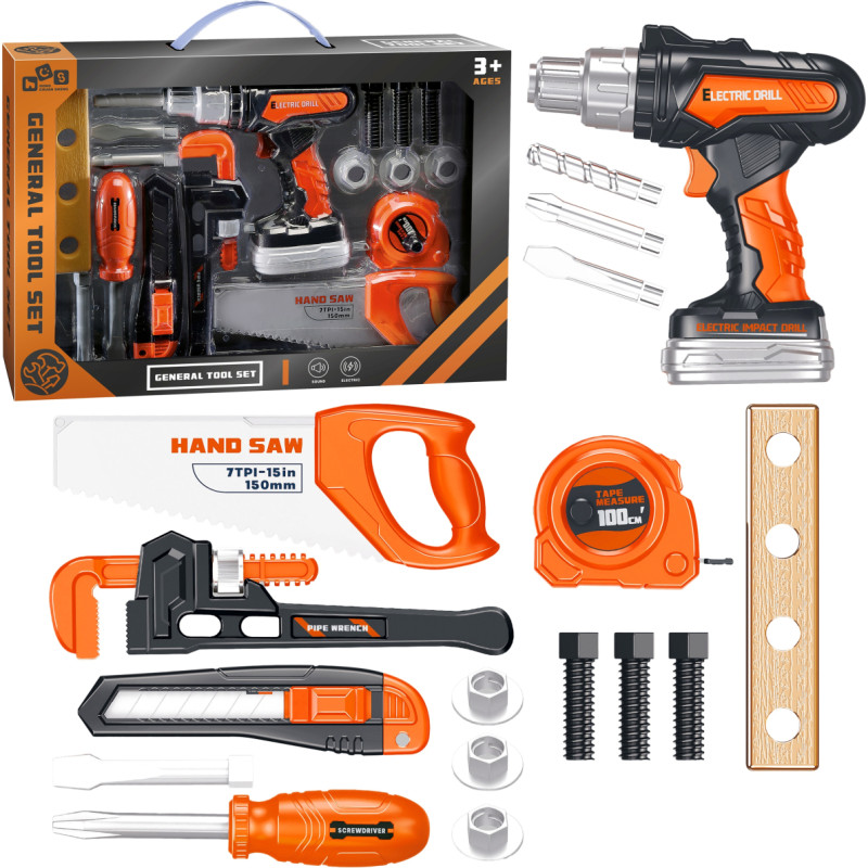 ZESTAW NARZĘDZI Z WIERTARKĄ 17 ELEMENTÓW