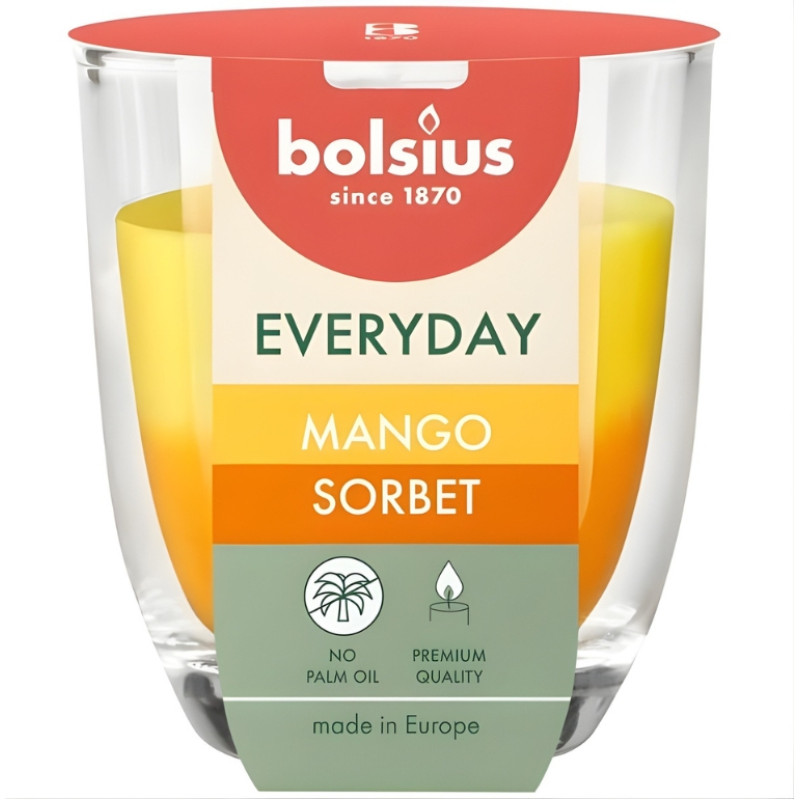 Bolsius Svece arom. stikla gl. Everyday &Oslash;80x70mm mango sorbet