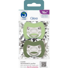 2-pack. Smart pacifiers Glee 16m+ sage-green