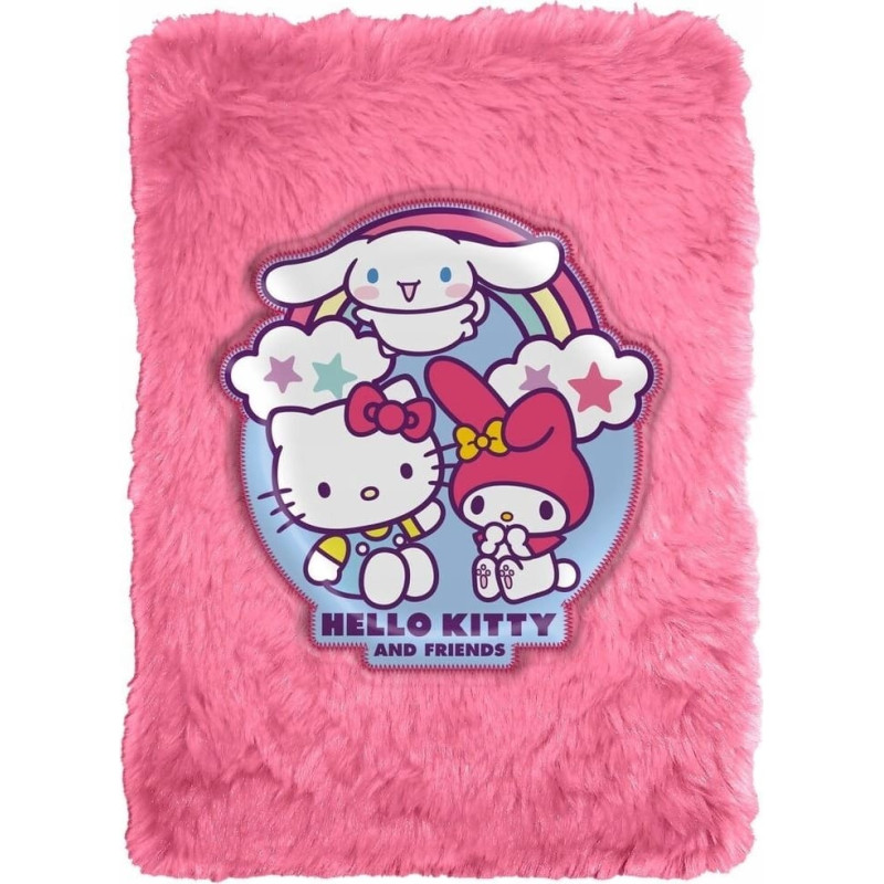 Kids Euroswan - Akcesoria Licencyjne PLUSH NOTEBOOK A5 HELLO KITTY & FRIENDS