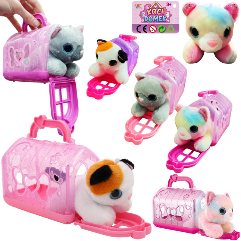 KOTEK PLUSZOWY W NOSIDEŁKU 3 WZORY