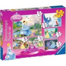 Ravensburger Puzle, 6 vienā, Disneja princeses
