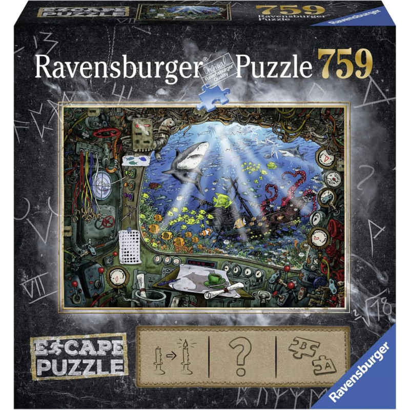 Ravensburger Puzle Escape, 759 detaļas: Zemūdene