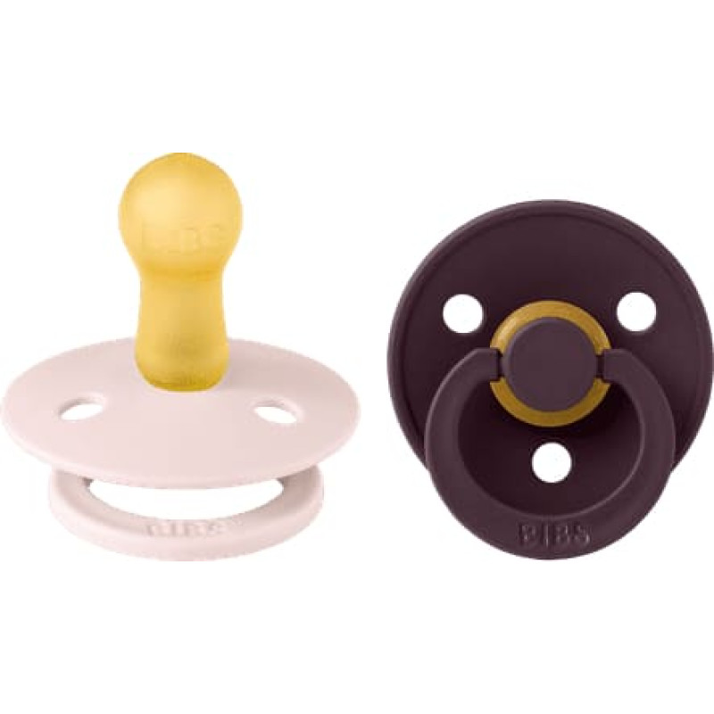 Bibs Colour Round Mānekļi no dabiskā kaučuka Petal/Plum 0-6m 2gab.