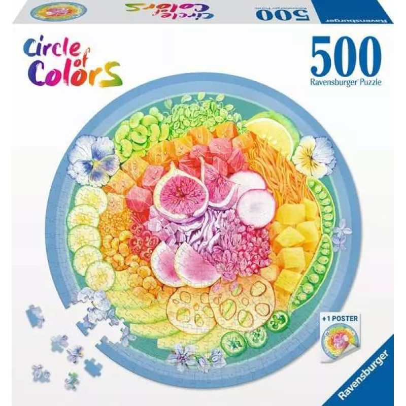 Ravensburger Puzle 500 Krāsu aplis: Pokebols