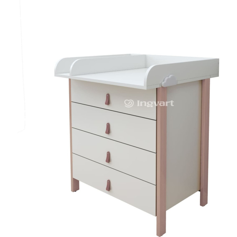 Ingvart Kumode ar Pārtinamo Galdiņu Scandi White/Capuccino