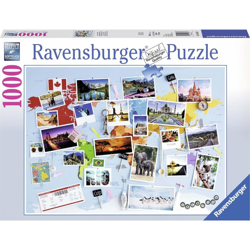 Ravensburger Puzle 1000 Pasaules ceļojumu atmiņas