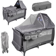 Ceļojumu gultiņa salokāms divu līmeņu pārtinamais galds maks. 15 kg