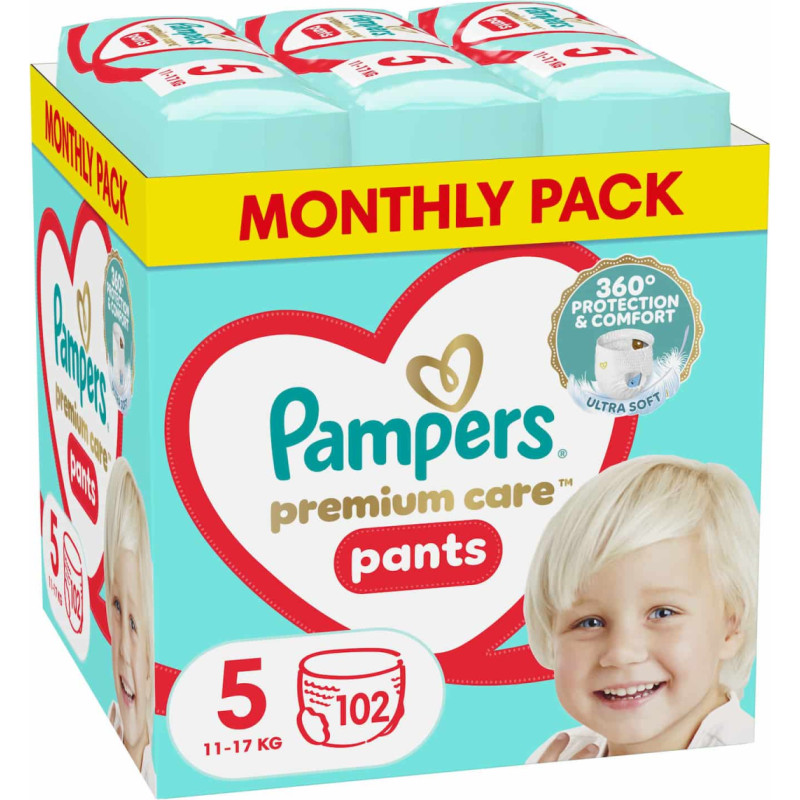 Pampers Premium Care pants autiņbiksītes, 5. izmērs, 102 gab. - 80825839