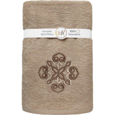 RĘCZNIK KPL.MARIBELLA 3 SZT./30X50/50X100/70X140/ FROTTE HAFT 005 MANDALE JASNY BEŻ