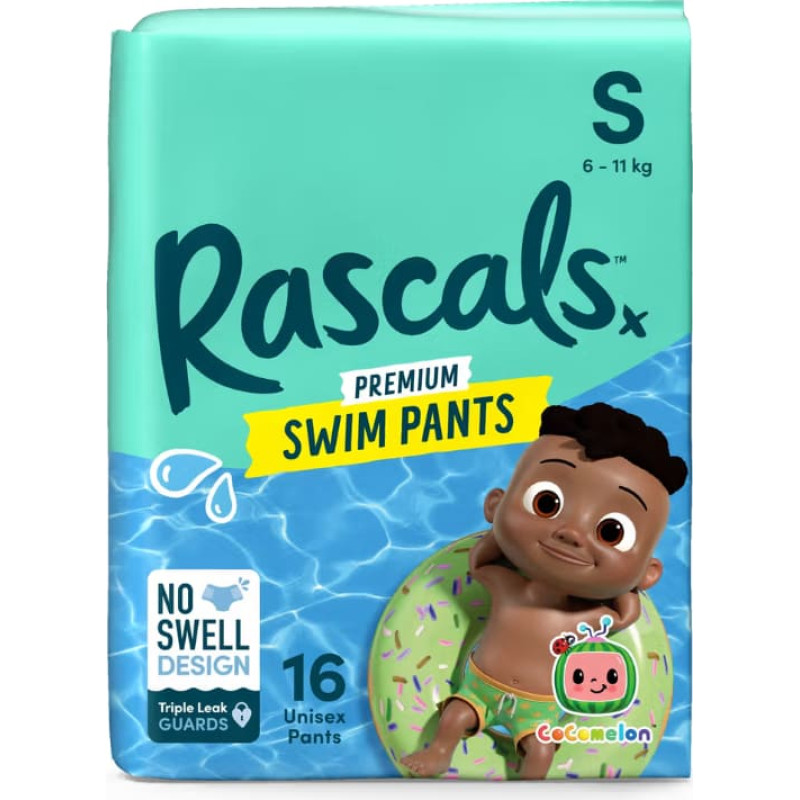 Rascal And Friends RASCALS peldbikses-autiņbiksītes COCOMELON, S izmērs, 6-11 kg., 16 gab., 93717