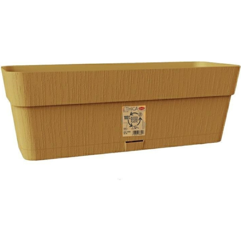 Stefanplast Puķu kaste ar paliktni Ethica 30x13x12cm sinepju dzeltens