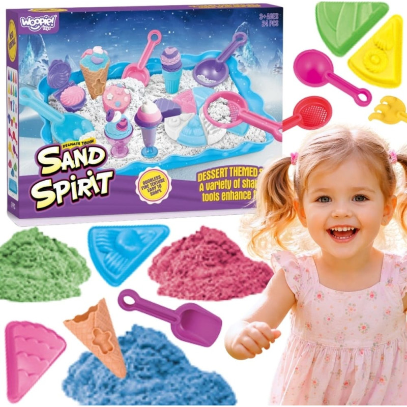 Woopie SAND FAIRY Kinetic Sand Set Ice Cream Parlor Desserts 24pcs