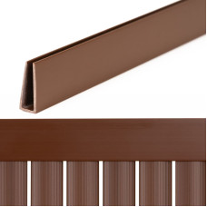 Springos Vāks, 100 cm profils PVC maskēšanas pārsegam balkonam, terasei, žogam, brūns