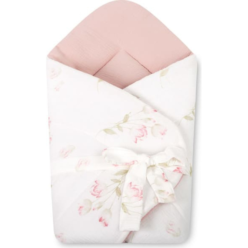 Sensillo BABY WRAP MUSLIN 75x75 FLOWERS PINK