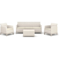 Keter Dārza mēbeļu komplekts Scandi Forma 3 Seater Set oļu pelēks/gai&scaron;i bē&scaron;s