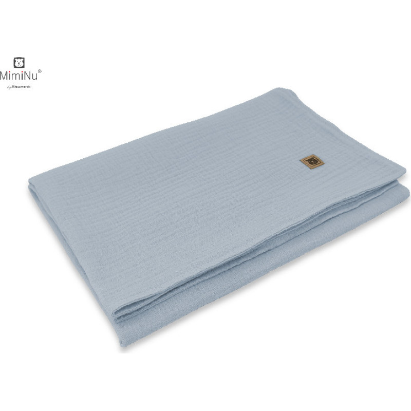 Miminu KIECZMERSKI Kocyk 75x100 cm MUŚLIN bawełna 100% jeans