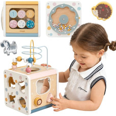 Viga PolarB Wooden Activity Cube 7-in-1 Sorter Maze Animals 12m+