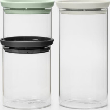 BRABANTIA stikla kārbu komplekts 0.3L+0.6L+1.1L, mixed 100550