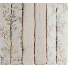 Muslin cloth set 6 pcs 30x30 cm Secret Garden Beige