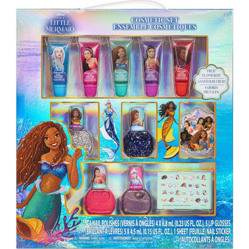 Townley Disney Little Mermaid 11pc Lip and Nail Set DP5115GA