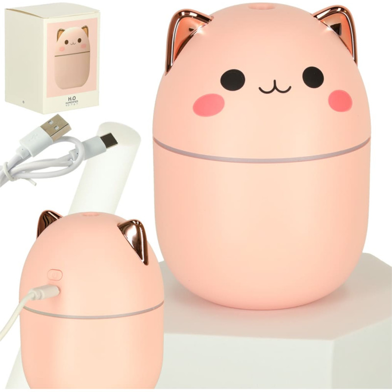 Gaisa mitrinātājs eļļas difuzors kaķenīte rozā krāsā
