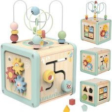 Tooky Toy Drewniana Kostka Aktywności Sorter Labirynt