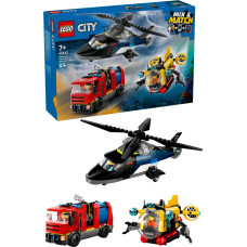 Lego Classic Zestaw Z Helikopterem, Wozem Strażackim I Łodzią Podwodną 60462