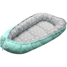 Mamotato Ankras  baby nest cocoon double sided small stars grey mint