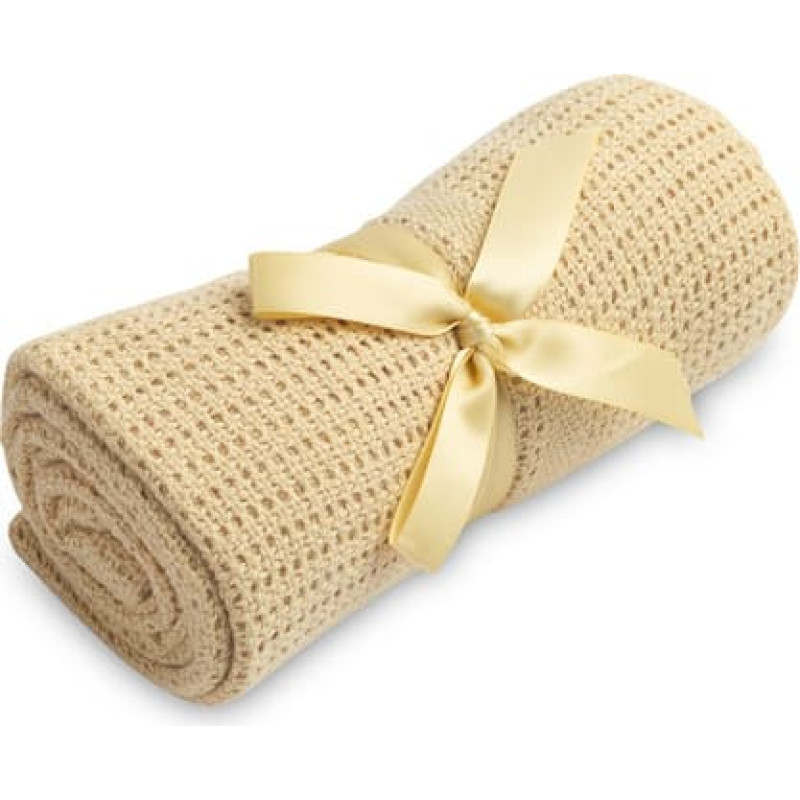 Sensillo ažūra sedziņa/pleds MOLI BEIGE COFFEE