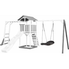 AXI koka rotaļu komplekss: tornis ar šūpolēm, kāpšanas trepes, XLL slidkalniņš