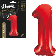 BALON FOLIOWY CYFRA 1 CZERWONA