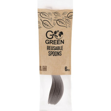 Gogreen Atkārtoti lietojamas karotes Go Green 6 gab. melnas