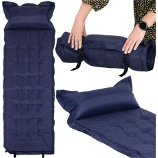 Springos Pa&scaron;uzpildo&scaron;ais tūrisma paklājs ar spilvenu un pārvalku Springos PM054, 200 cm, tum&scaron;i zils