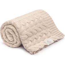 My Memi Merino vilnas pleds Warm beige Braided - Premium Collection