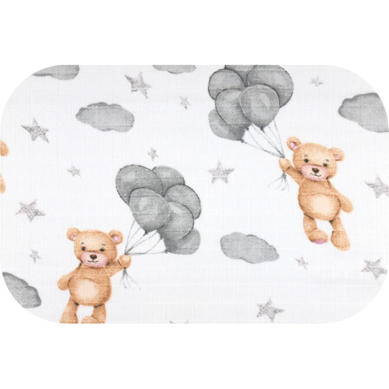 Ega Kids Diaper - 30244 - TETRA PRINT - EGA - TEDDY BEAR with BALLOONS - size 70x80 cm